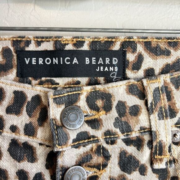 Veronica Beard Leopard Print Jeans Womens 32 Debbie 10" High Rise Skinny - Picture 7 of 10
